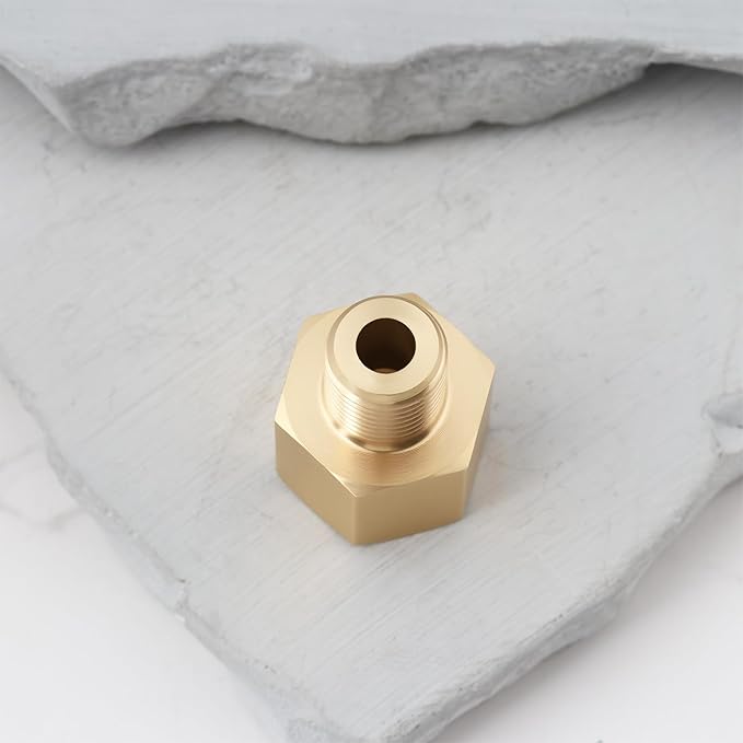 Brass Union Adapter M10x1.0 Male to M12x1.0 Female for Pipeline Connection