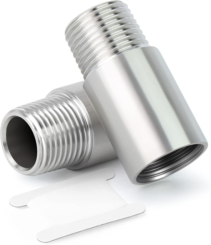 TAISHER 2PCS Stainless Steel Pipe Fittings, 3/8" NPT Male x 3/8" NPT Female Threaded, 2" Length Nipple Cast Pipe