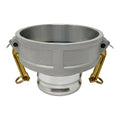 Gloxco Aluminum Type DA Cam and Groove Hose Fitting, Reducer, 6" Female Camlock x 4" Male Camlock (CAM-6040-DA-AL)