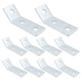 Anxingo 10 Pcs 3/16" (4.7 Mm) Thickness Channel Angle Bracket, 1-5/8" 3-Hole Corner Mounting Channel Angle Bracket, 45-Degree Acute Corner Brace, Carbon Steel Framing Connector