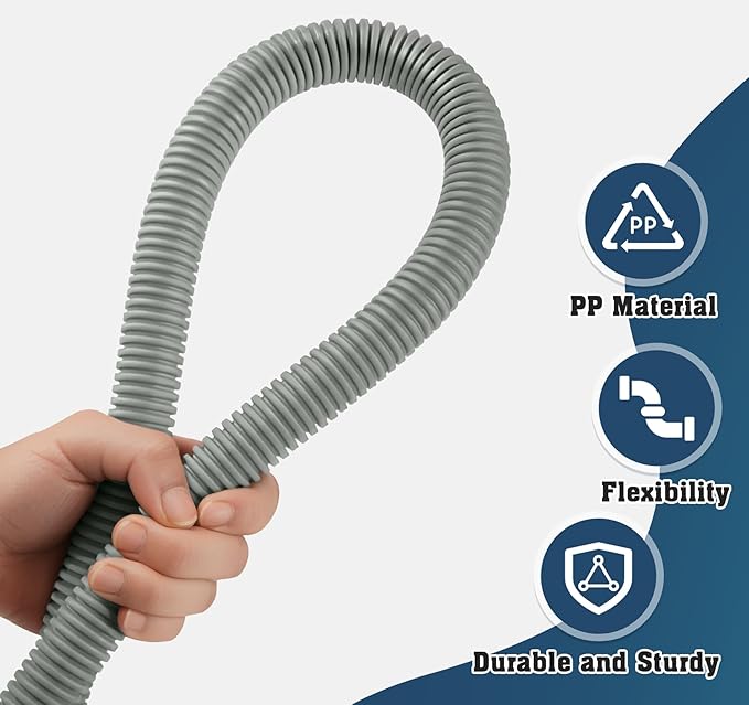 Dishwasher Drain Hose, 1Plusselect 6FT Flexible Discharge Hose Extension Kit, Universal Replacement Drain Hose Fit with 5/8 Inch, 7/8 Inch, or 1 Inch OD Drain Outlet for Dishwasher