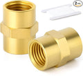 TAISHER 2PCS Brass Pipe Fitting, Coupling, 1-Inch Female Pipe x 1-Inch Female Pipe