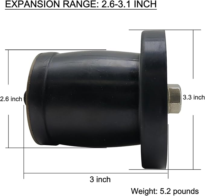 Pool scupper Plug，Mechanical Test Plug,Test Plugs for Plumbing,Drain cleanout Plug,Basement Sewer Drain Cap,Sewer Test Plug. (2.6-3.1 inch)