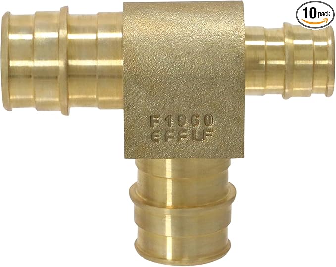 XFITTING Pex A 3/4 Inch x 1/2 Inch x 3/4 Inch Pex A Tee, 201-1-7=10XX, 10 Pieces