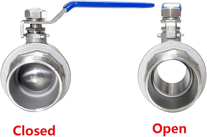 1-1/2" Male to Female Thread Full Port Ball Valves NPT 304 Stainless Steel for Water Oil Gas WOG1000