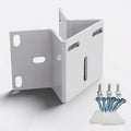 Outdoor Corner Security Camera Mount - White Metal Bracket for CCTV Surveillance System, Exterior Wall/Eaves/Stairwell Installation with Hardware Kit (1-Pack)