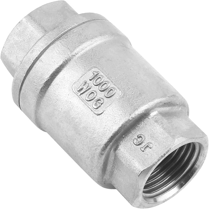 1/2 Inch Vertical Check Valve SUS304 Spring Loaded Check Valve in-line Low Cracking Pressure CF8M WOG 1000
