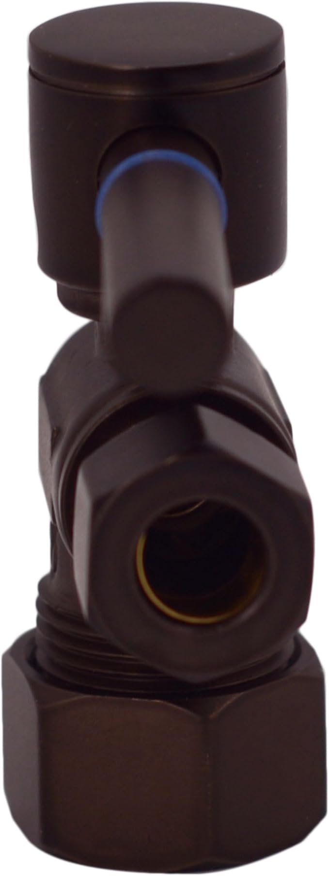 Westbrass R105BL-2-12 1/4-Turn Lever Handle Angle Stop Shut Off Valve, 5/8" OD x 3/8" OD, Oil Rubbed Bronze (2-Pack)