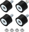 uxcell M4 Rubber Mounts, 4Pcs 15x10mm(DxH) Rubber Cylindrical Anti Vibration Isolator Shock Absorber with Lock Nut for Car Bobbin Generator Air Compressors