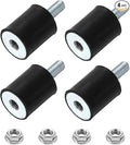 uxcell M8 Rubber Mounts, 4Pcs 24x30mm(DxH) Rubber Cylindrical Anti Vibration Isolator Shock Absorber with Lock Nut for Car Bobbin Generator Air Compressors