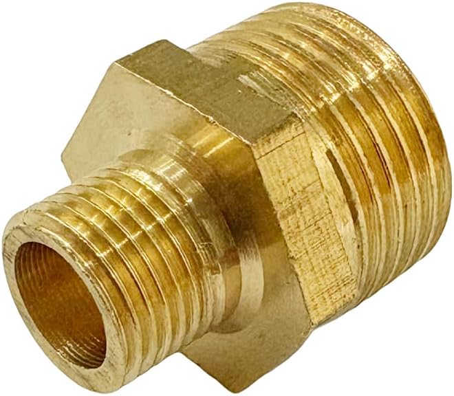 3/8" x 1/8" Male Threaded Hex Nipple Reducer Brass NPT Pipe Fitting Adapter Straight Connectors Pack of 2