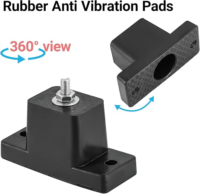 4 Pack Heavy Duty Anti Vibration Pads for Mini Split Air Conditioner , Rubber Vibration Isolator Mounting Brackets with Expansion Screws and Shock Absorbing Pads, Fits HVAC, Central AC Air Compressor