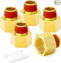 GASHER 5PCS Brass Pipe Fitting, Reducer Adapter, 1/2" Female x 1/2" Male Pipe With Sealant