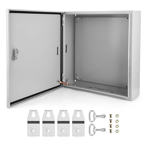 Outdoor Electrical Box, 16x16x6 Steel Junction Box, NEMA 4X Electrical Enclosure Box IP66 Waterproof & Dustproof, Universal Electrical Project Box with Lock & Mounting Plate