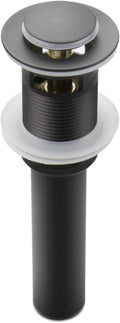 Pop Up Drain Stopper with Overflow, Bathroom Lavatory Vanity Vessel Sink Drain, Black