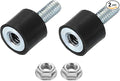 uxcell M4 Rubber Mounts, 2Pcs 10x8mm(DxH) Rubber Cylindrical Anti Vibration Isolator Shock Absorber with Lock Nut for Car Bobbin Generator Air Compressors