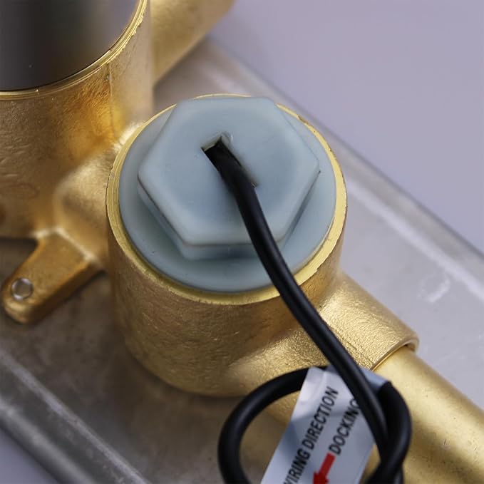Shower Valve Concealed Shower Mixing Faucet with Temperature Display Function, Flow Control Brass Diverter Valve Kit, 4 Function Can Be Activated Simultaneously, Brushed Nickel