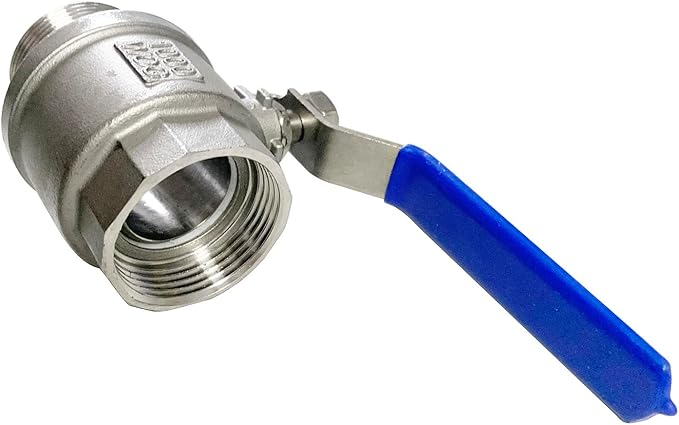 1-1/4" Male to Female Thread Full Port Ball Valves NPT 304 Stainless Steel for Water Oil Gas WOG1000 (Pack of 2)