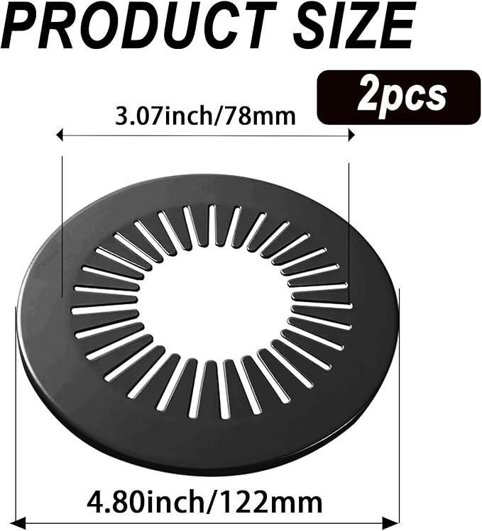 2 Pieces Pipe Cover Flange Decoration Fit 2.36 to 3.07 inch Outer Diameter Pipe (60-78mm), PP Plastic Radiator Escutcheon Plate, Plumbing Cover Plates for Floor Wall Tube Decor, Black