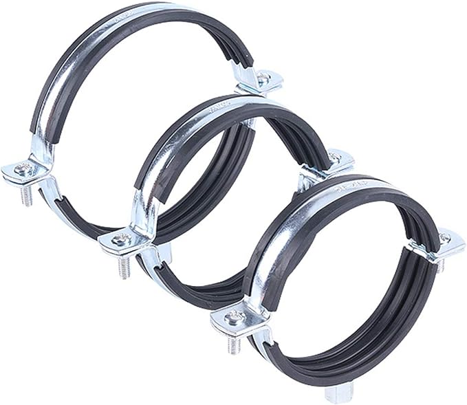 AKIHISA 5 PCS Split Ring Pipe Hanger Heavy Duty Adjustable Pipe Bracket Clamp Wall Mount Ceiling Mount Pipe Support ID 3.5 Inch(89mm)