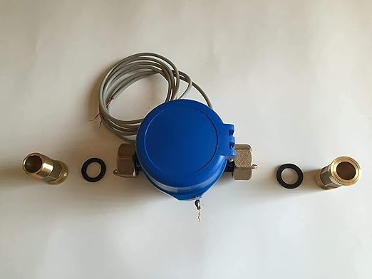 DAE AS130U-50P 1/2" Water Meter with Pulse Output, Measuring in Gallon + Couplings