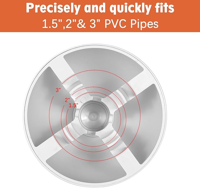 2-Pack PVC Flue Pipe Roof Vent Cap - 1-1/2", 2", 3" PVC Pipe Cover, Mushroom Vent Cap for Keep Animals and Debris Out of Exterior Vent Outlets