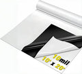 10Mil Vapor Barrier for Crawl Space, GENNIZZ 10FT x 20FT 10Mil Reinforced Plastic Sheeting, Heavy Duty Drop Cloth Moisture Barrier Underlayment (Black & White Panda Film)