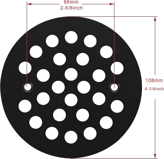 4-1/4 Inch Screw-in Shower Drain Cover Replacement Floor Strainer - Brushed Nickel, Brushed Gold, Oil Rubbed Bronze, Chrome, Antique Bronze, Black