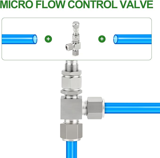 TAISHER 1PCS 304 Stainless Steel Reduce Port 3mm 90 Degree Elbow Needle Valve 3/8" OD，Accurate Dials For Micro Flow Control Instrument Gauge Water Gas Oil