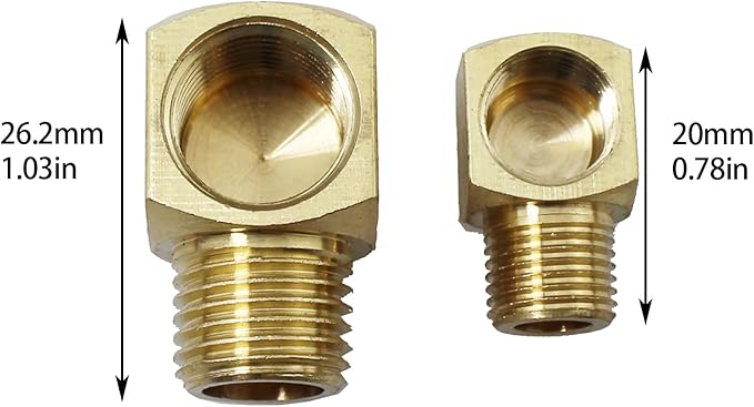 4PCS 90 Degree Street Elbow Brass Pipe Fitting 1/8 Inch NPT Female to 1/8 Inch NPT Male Elbow Fitting for Gas and Refrigeration and Hydraulic Application