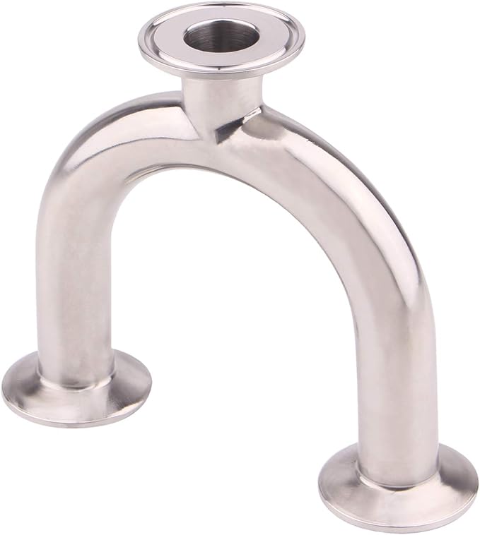 DERNORD 3 Way U Sanitary Ferrule Pipe Fittings Tri-Clamp Type Stainless Steel 304 (Pipe OD: 1 INCH)