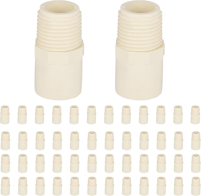 (50 Pack) EFIELD CPVC CTS Male Adapter Fittings, 1/2" Slip X 1/2" Male Thread,(CPVC033-10-50PCS)
