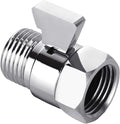 Tenfe Water Flow Control Valve for Shower Head, Brass Adjustable Water Pressure Regulator for Hand Held Shower Shut Off Valve, Polished Chrome On/off Switch G1/2 Standard Connection