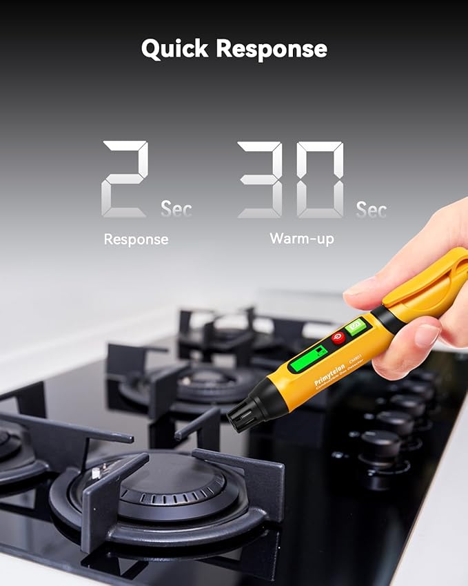 Natural Gas Leak Detector, Portable Combustible Gas Leak Detector Pen, Gas Sniffer Test Methane, Propane, Ethane, Toluene, Butane for Home, RV