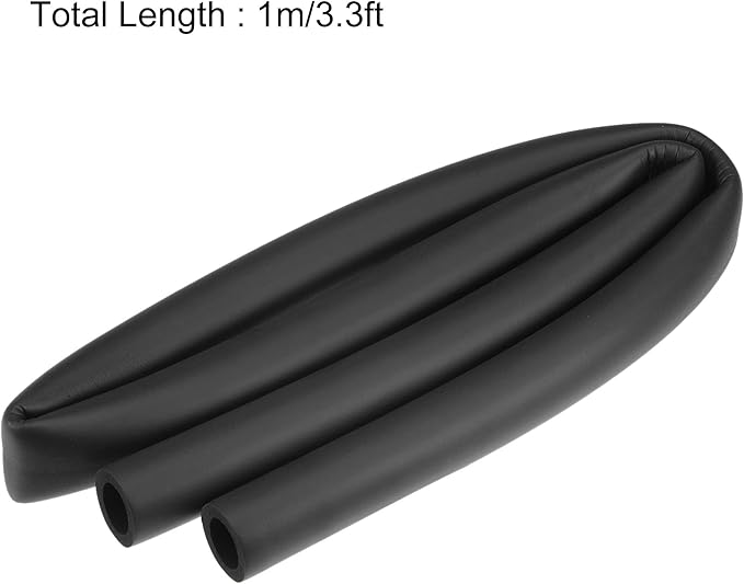 uxcell Foam Tubing for Handle Grip Support, Pipe Insulation, 20mm ID 30mm OD 1m Length Black