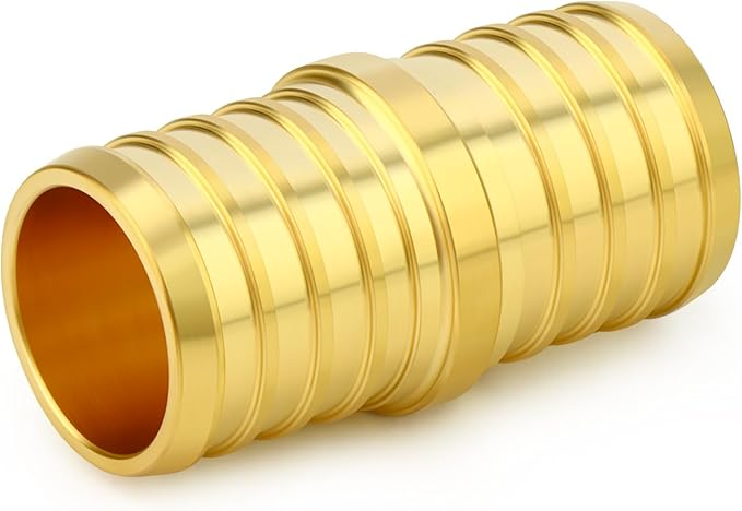 GASHER 5Pcs No Lead Brass 1" Pex Coupling, 1 Inch Pex Fittings for Pex Tubing