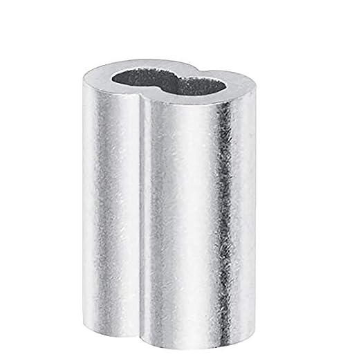 1/6"(4mm) Aluminum Crimping Loop Sleeves, Wire Rope Sleeves, Double Crimp Sleeve Cable Ferrule for Wire Rope and Cable 30PCS (1/6"(4MM))