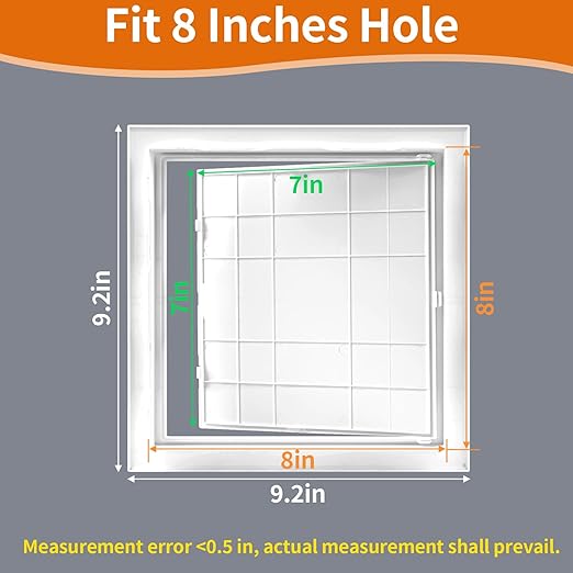 BEVTEE Access Panel for Drywall, 8x8 inch, Wall Access Panel, Plumbing Wall Access Doors for Drywall, Ceiling, Wiring, Cables, Reinforced Hinged, White