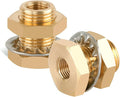 2pcs Brass Bulkhead Fittings 1/8” NPT Female to 1/8” NPT Female Thread Bulkhead Straight Connector Brass Coupling 1” Length Outer Diameter 5/8”-18 Bulkhead Tank Air Hose Line Pipe Fittings