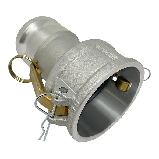 Gloxco Aluminum Type DA Cam and Groove Hose Fitting, Reducer, 3" Female Coupler x 2-1/2" Male Adapter (CAM-3025-DA-AL)