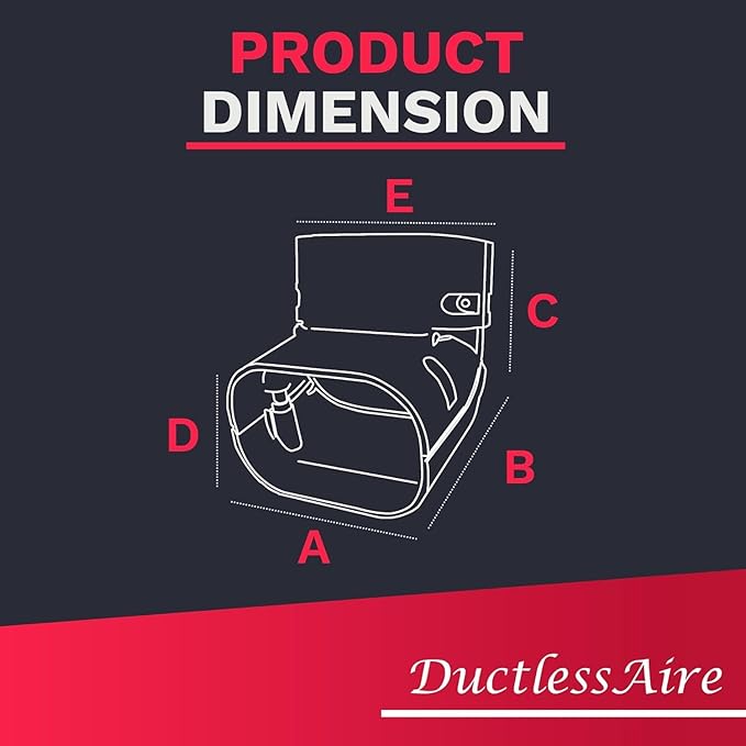 DuctlessAire Mini Split Line Set Cover - Lineset Covers for Mini Split Condenser, Central Air Systems, HVAC, Heat Pumps and More - Air Conditioner Unit Accessories (3" 90-120º Vertical Elbow)