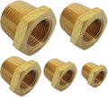 Brass Pipe Fitting Hex Bushing Assortment Kits NPT Male Pipe to NPT Famale Pipe 3/8"×1/4";1/2"×1/4";1/2"×3/8";3/4"×1/4";3/4"×3/8"（5pcs）