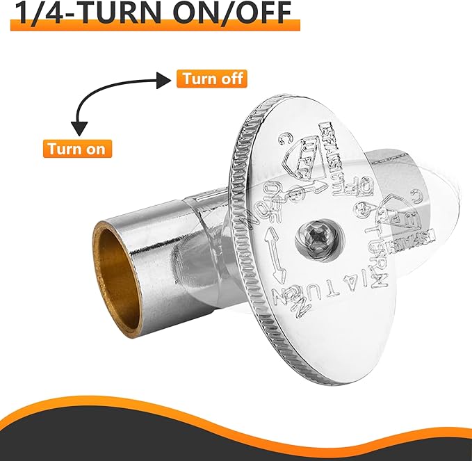 100-PCs HeSun Straight Stop Valve, 1/2" Sweat x 3/8" OD Compression Straight Stop, 1/4 Turn Shut Off Valve for Bathroom(VALVE093-100)