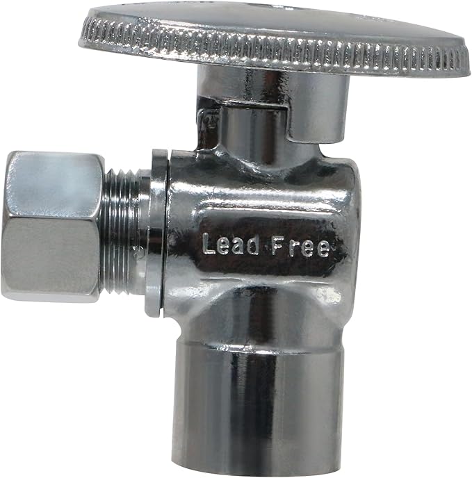 XFITTING 3/8 Inch OD Compression x 1/2 Sweat Angle Valve, 31-3-1=5XX, 5 Pieces