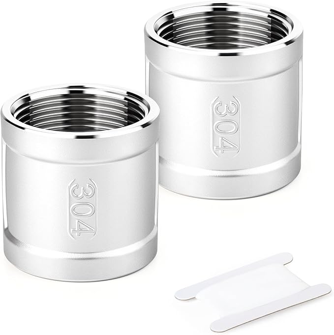 TAISHER 2PCS 304 Stainless Steel Cast Pipe Fitting, Coupling, 1/4" NPT Female Threaded