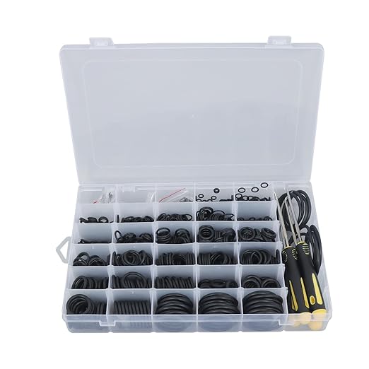 findmall 1540Pcs 32-Size NBR O-Ring Assortment Kit and 4-Piece Accuracy Pick and Hook Set for Automotive, Plumbing, and Mechanical Sealing Repair