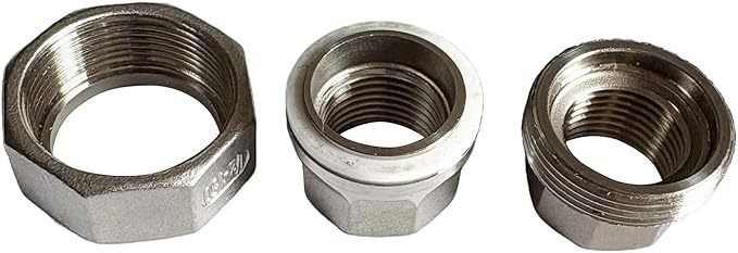 1/2" Union Pipe 304 Stainless Steel NPT Female Thread Union Joint Cast Pipe Fitting Pack of 2