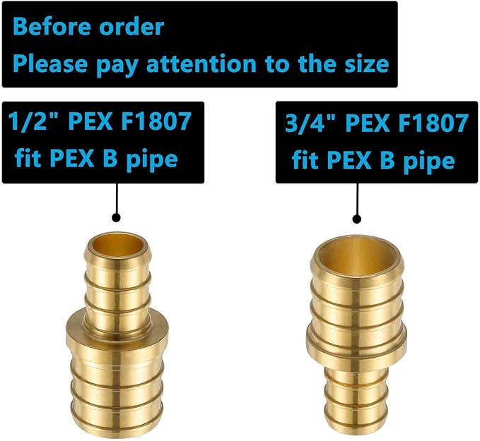 (10 Pack) Lidertik PEX Fittings 3/4 to 1/2 Reducer Adapter Brass Coupling LI-APXC1234(10 Pieces)