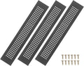 PATIKIL 14 x 2 Inch Door Air Vent Cover, 3 Pcs Aluminum Grille Ventilation Cover Louvered Diamond Hole with Mounting Screws for Cabinet Wardrobe Ceiling Door, Black
