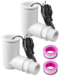 SS2 Float Switch L Shape Compatible with Safe-T-Switch, AC Float Switch for HVAC Drain Pan Condensate Outlet, AC Water Level Switch with 3/4 Inch Adapter 6Ft Wire and Tape, 2 Pack